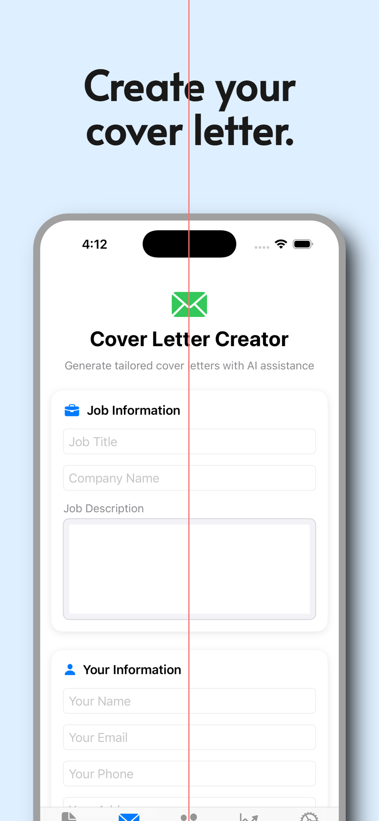 ProLaunch cover letter screenshot