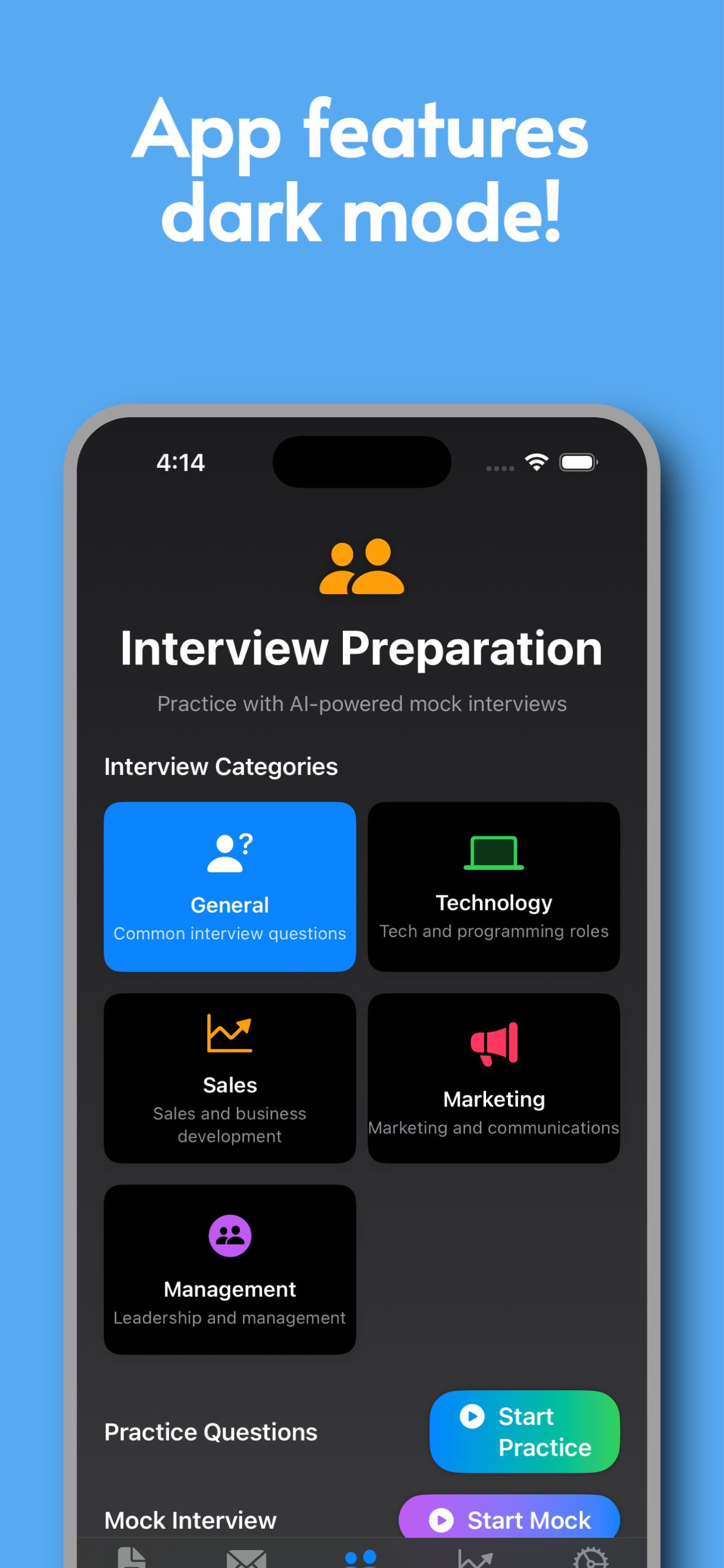 ProLaunch dark mode screenshot