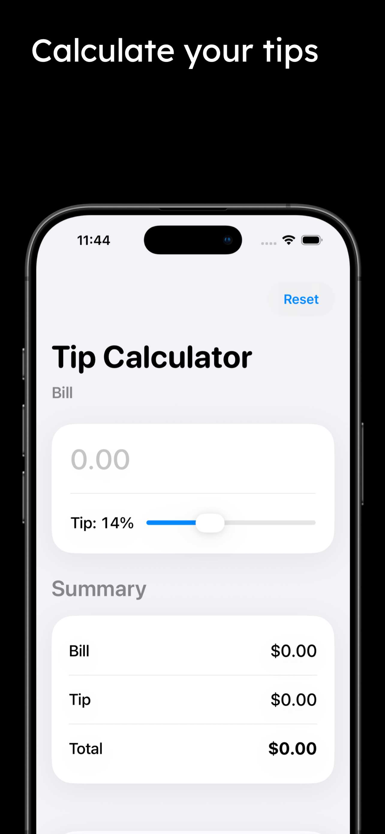 Tip Tracker calculator screenshot